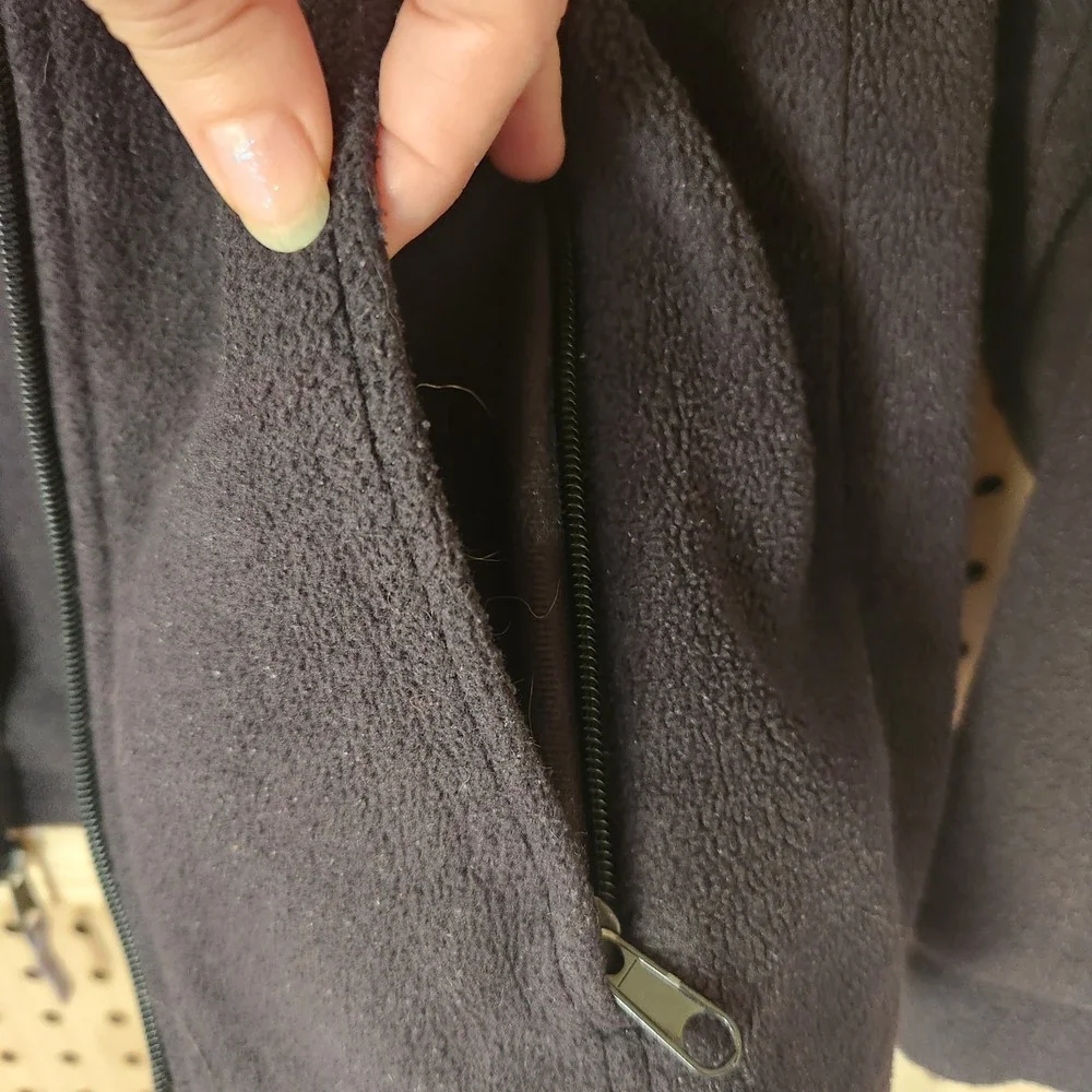 Columbia Fleece ‎ Black Full Zip Up Fleece Jacket Youth 14/16